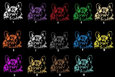 Autoaufkleber "Französische Bulldogge" Kontur