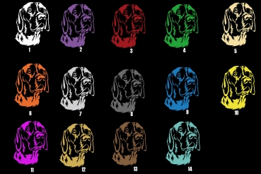 Preview: Autoaufkleber "Altdänischer Vorstehhund" Kopf