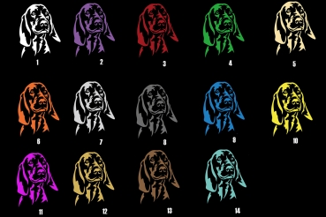 Preview: Autoaufkleber "Redbone Coonhound" Kopf