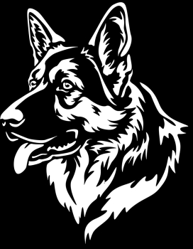 Aufkleber Schäferhund Kopf