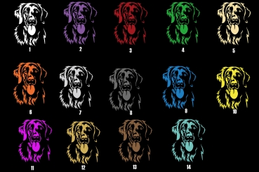 Autoaufkleber "Flat-coated Retriever" Kopf