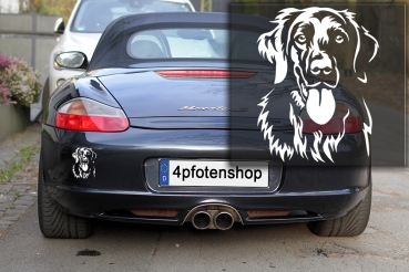 Autoaufkleber "Flat-coated Retriever" Kopf