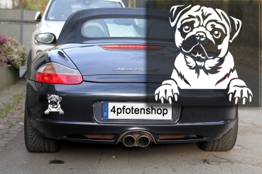 Preview: Autoaufkleber "Mops" Kopf