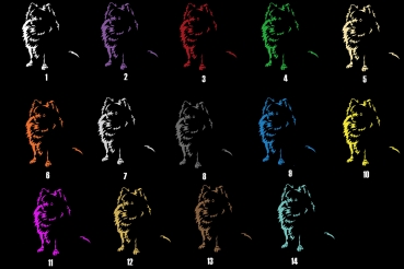 Preview: Autoaufkleber "Zwergspitz" (Pomeranian) Kontur