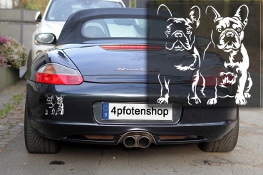 Preview: Autoaufkleber "Französische Bulldoggen" Kontur