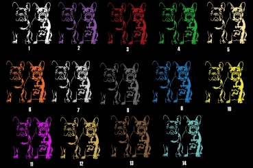 Preview: Autoaufkleber "Französische Bulldoggen" Kontur