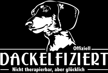 Aufkleber Dackel (Kurzhaar) "Dackelfiziert"