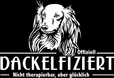 Aufkleber Dackel (Langhaardackel) "Dackelfiziert"