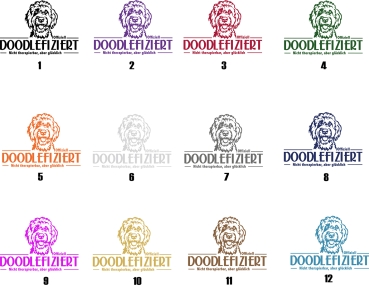 Preview: Aufkleber Golden Doodle "Doodlefiziert"