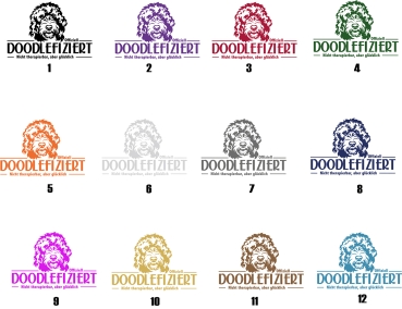 Preview: Aufkleber Labradoodle "Doodlefiziert"