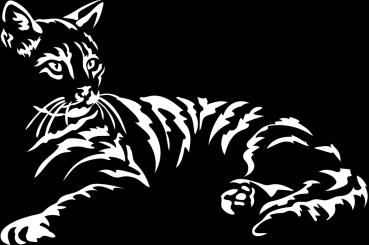 Katzenaufkleber Europäisch Kurzhaar - Hauskatze (Tiger, tabby)
