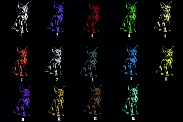 Katzenaufkleber Sphynx