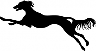 Autoaufkleber Saluki rennend Silhouette