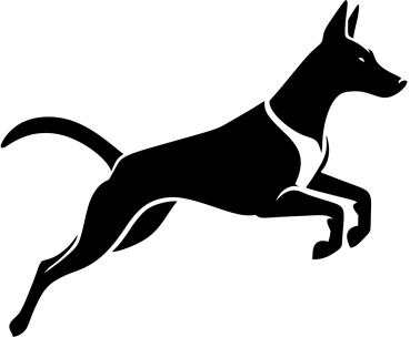 Autoaufkleber Basenji springend Silhouette