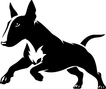 Autoaufkleber Bullterrier rennend Silhouette