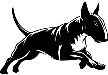 Autoaufkleber Bullterrier rennend Silhouette