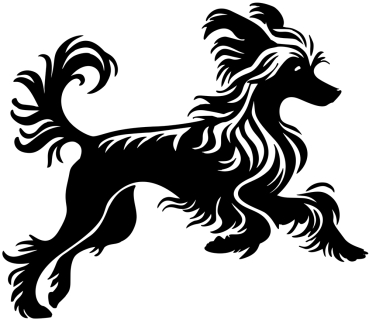 Autoaufkleber Chinese Crested Dog rennend Silhouette