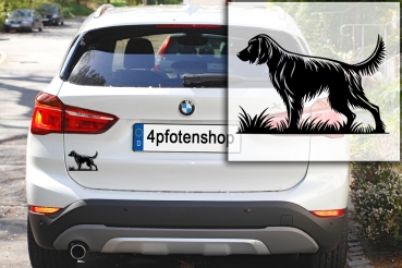 Autoaufkleber Deutsch Langhaar stehend Silhouette