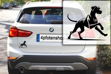 Autoaufkleber Deutsche Dogge rennend Silhouette