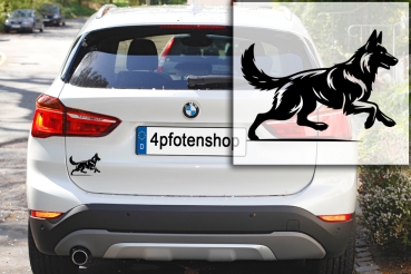 Autoaufkleber Deutscher Schäferhund rennend Silhouette