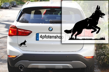 Autoaufkleber Deutscher Schäferhund rennend Silhouette