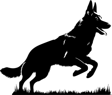 Autoaufkleber Deutscher Schäferhund rennend Silhouette