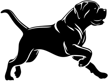 Autoaufkleber Englischer Mastiff rennend Silhouette