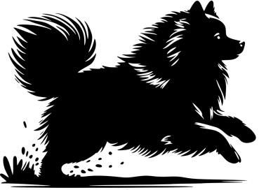 Autoaufkleber Eurasier rennend Silhouette