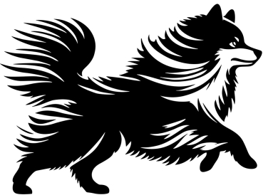 Autoaufkleber Finnischer Lapphund rennend Silhouette