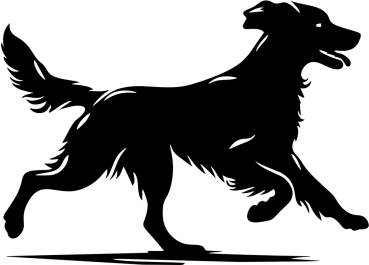 Autoaufkleber Flat-coated Retriever rennend Silhouette