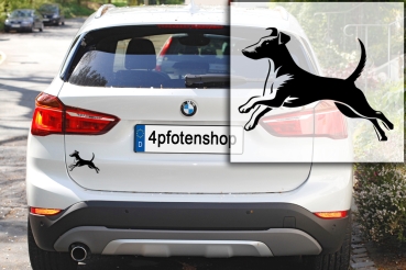 Autoaufkleber Foxterrier (Glatthaar) rennend Silhouette