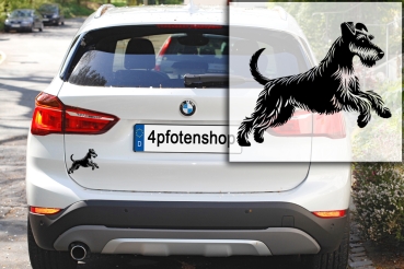 Autoaufkleber Foxterrier (Drahthaar) rennend Silhouette