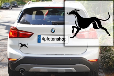 Autoaufkleber Galgo rennend Silhouette