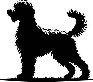 Autoaufkleber Golden Doodle stehend Silhouette