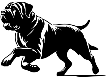 Autoaufkleber Englischer Mastiff rennend Silhouette