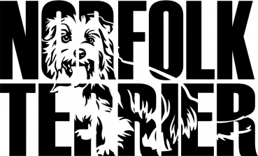 Schriftzug Norfolk Terrier mit eingearbeiteter Kontur