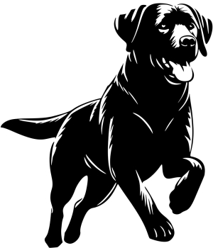 Autoaufkleber Labrador rennend Silhouette