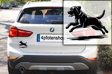 Autoaufkleber Labrador rennend Silhouette