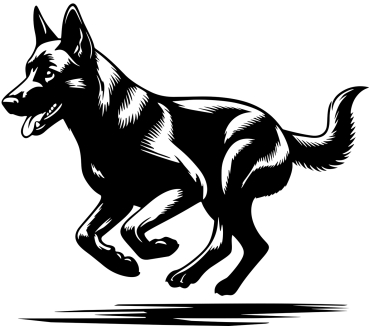 Autoaufkleber Malinois rennend Silhouette