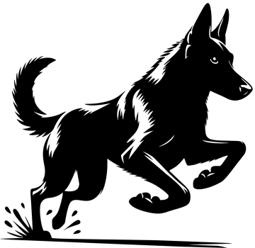 Autoaufkleber Malinois rennend Silhouette