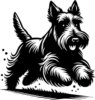 Autoaufkleber Scottish Terrier rennend Silhouette