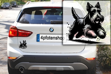 Autoaufkleber Scottish Terrier rennend Silhouette