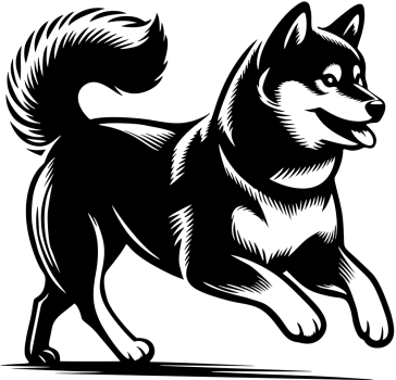 Autoaufkleber Siberian Husky rennend Silhouette