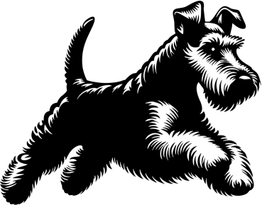 Autoaufkleber Welsh Terrier rennend Silhouette