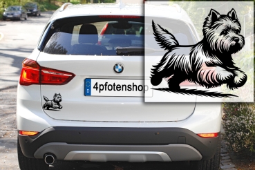 Autoaufkleber West Highland Terrier rennend Silhouette