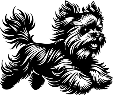 Autoaufkleber Yorkshire Terrier rennend Silhouette