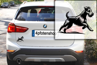 Autoaufkleber Foxterrier (Drahthaar) rennend Silhouette