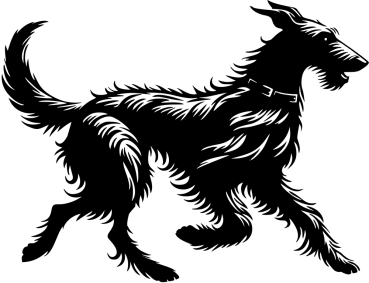 Autoaufkleber Scottish Deerhound rennend Silhouette