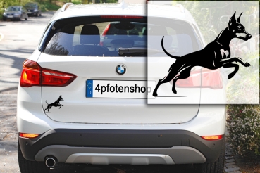 Autoaufkleber Zwergpinscher rennend Silhouette