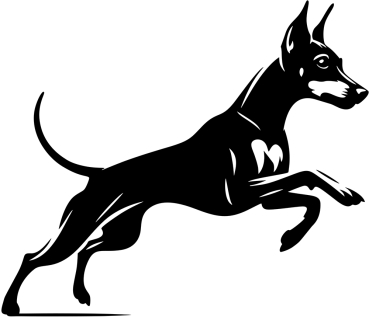 Autoaufkleber Zwergpinscher rennend Silhouette